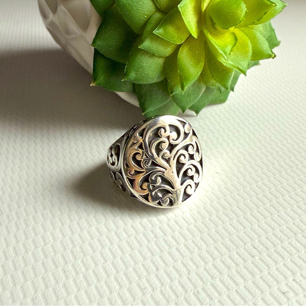 Filigree Ring Sterling silver VOGLIO size 7.5 large